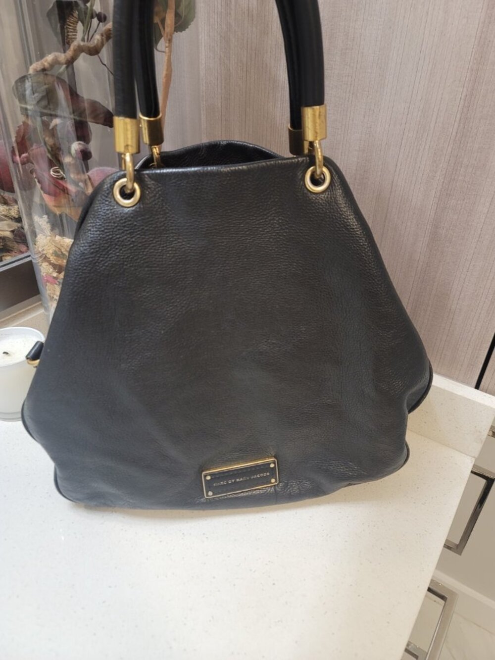 Marc by Marc Jacobs Too Hot To Handle Black Leather Tote Shoulder Bag Purse